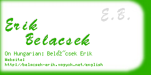 erik belacsek business card